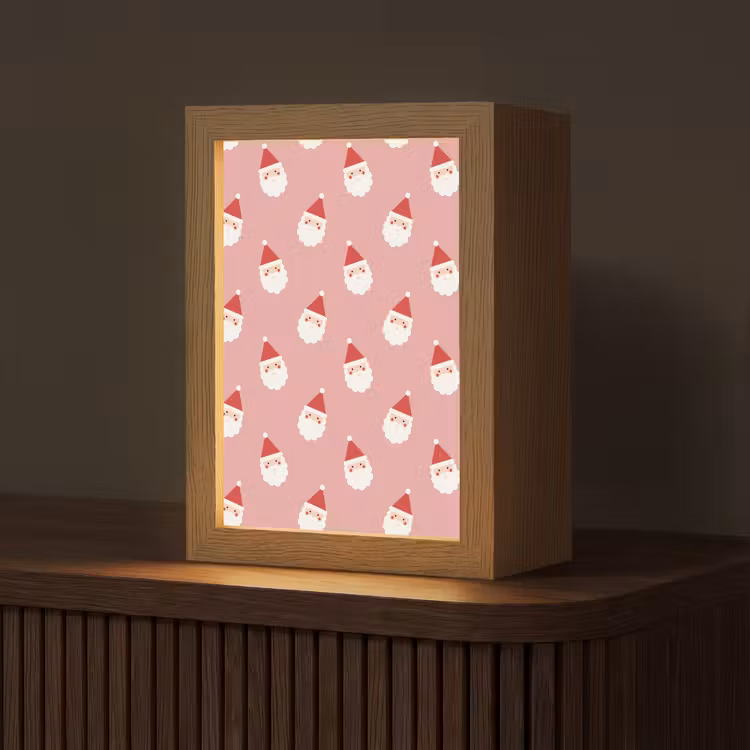 Gepersonaliseerde Lightbox - Kerst - Kerstman - Roze — 1