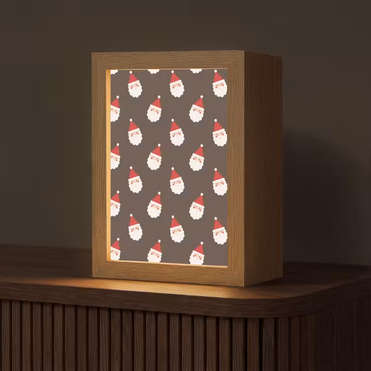 Gepersonaliseerde Lightbox - Kerstman - Kerst - Bruin — 1