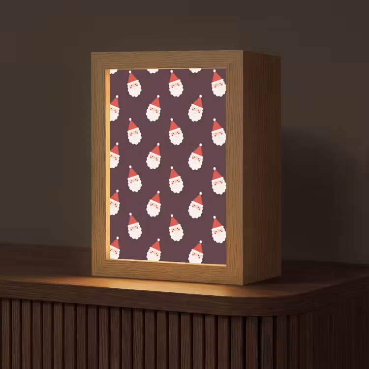 Gepersonaliseerde Lightbox - Kerstman - Kerst - Donker - Rood — 1