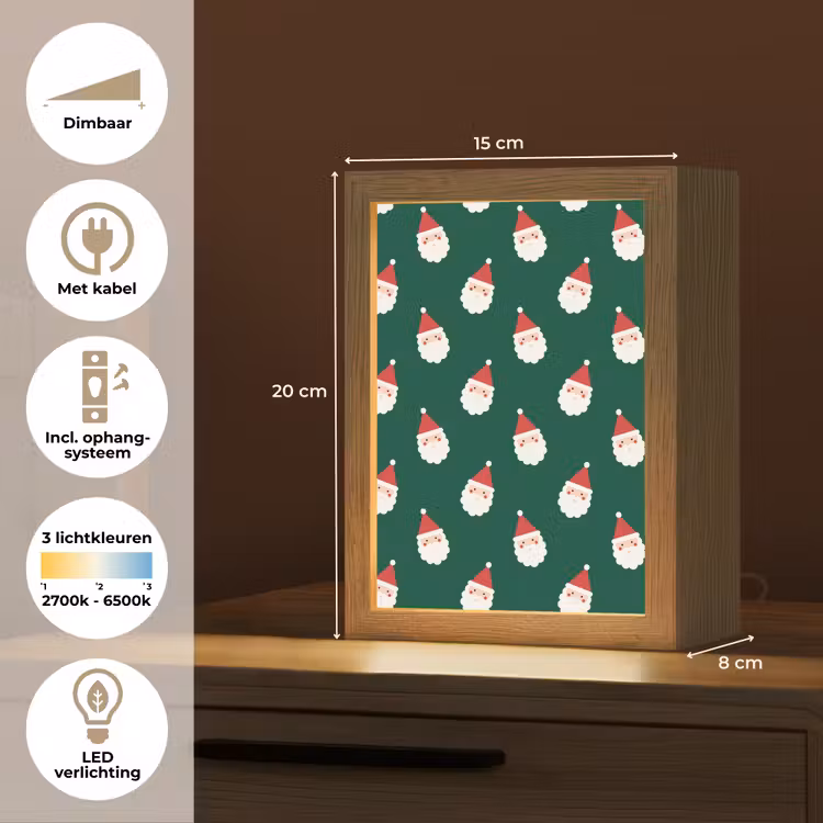 Gepersonaliseerde Lightbox - Kerstman - Kerst - Groen — 7