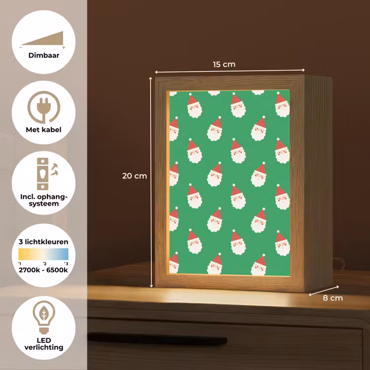 Gepersonaliseerde Lightbox - Kerstman - Kerst - Neon - Groen — 7