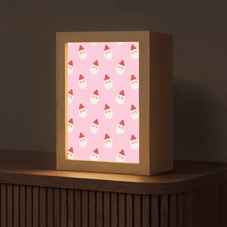 Gepersonaliseerde Lightbox - Kerstman - Kerst - Roze — 1