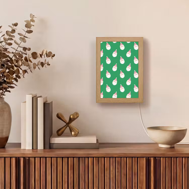 Gepersonaliseerde Lightbox - Kerstman - Kerst - Roze - Groen — 4