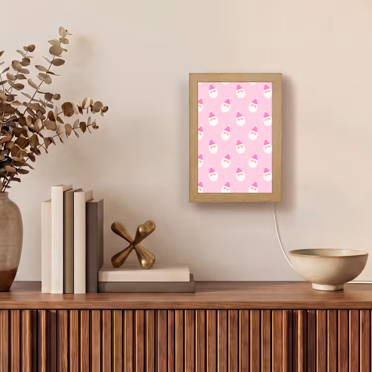 Gepersonaliseerde Lightbox - Kerstman - Kerst - Roze - Pastel — 4