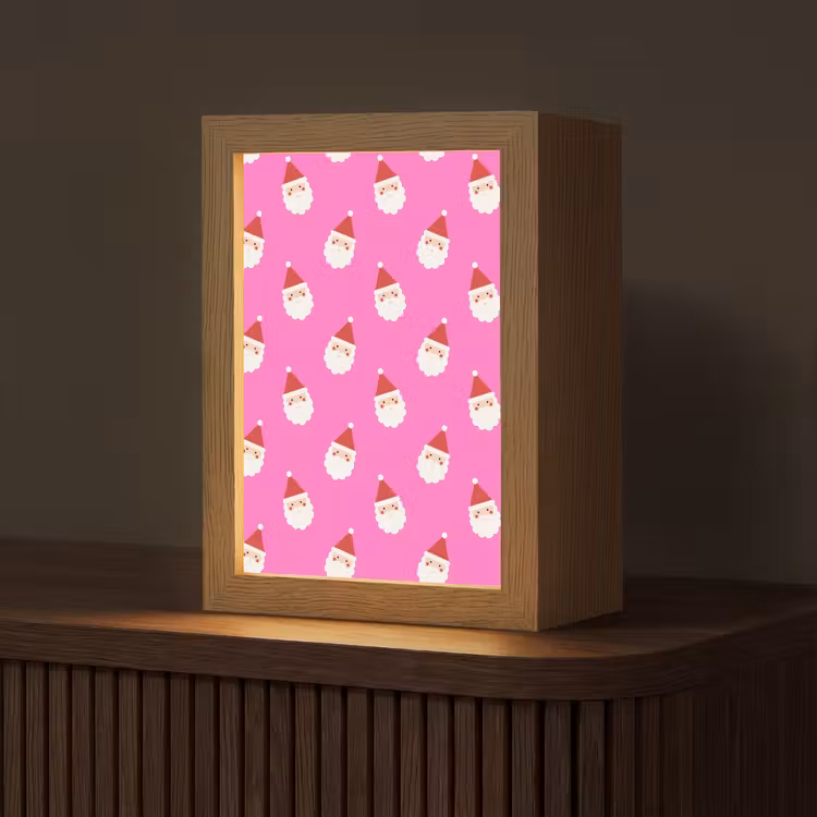 Gepersonaliseerde Lightbox - Kerstman - Kerst - Roze - Rood — 1