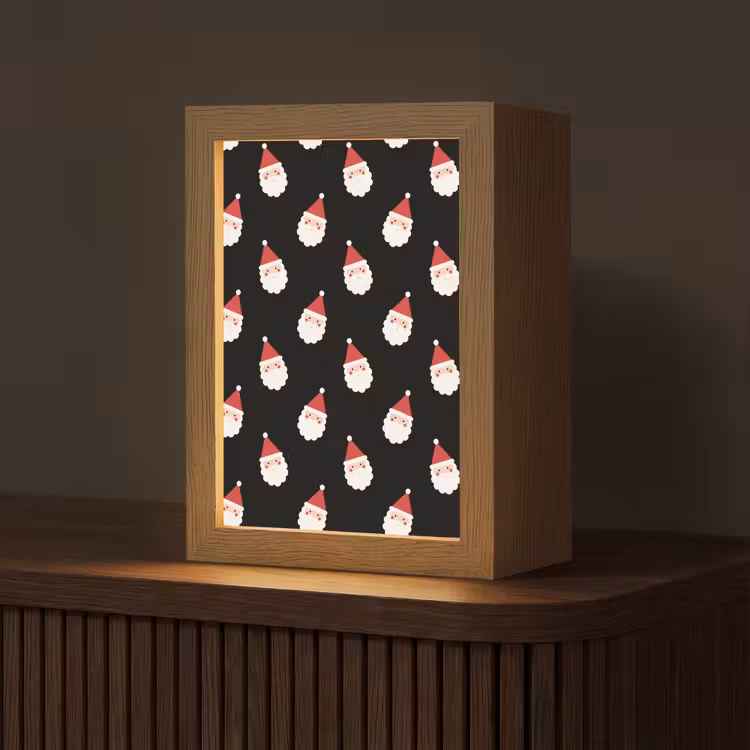 Gepersonaliseerde Lightbox - Kerstman - Kerst - Zwart — 1