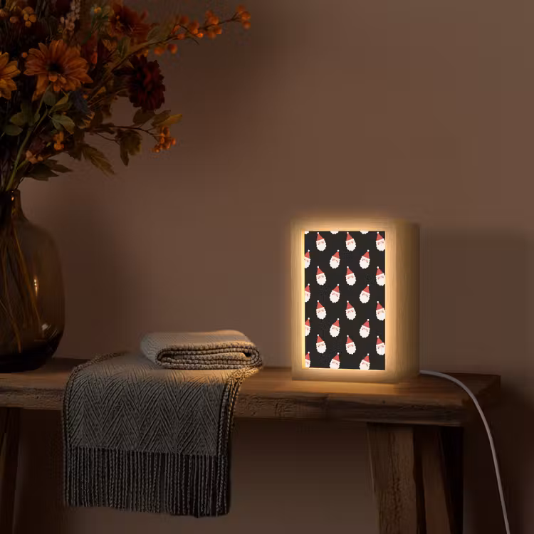 Gepersonaliseerde Lightbox - Kerstman - Kerst - Zwart — 3
