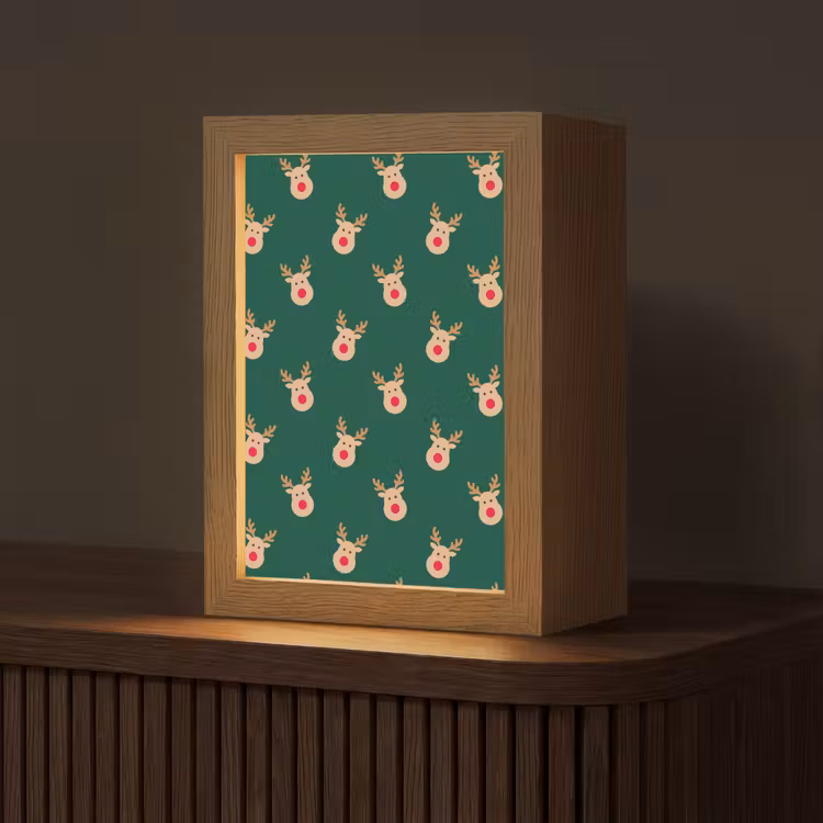 Gepersonaliseerde Lightbox - Rendieren - Kerst - Groen — 1