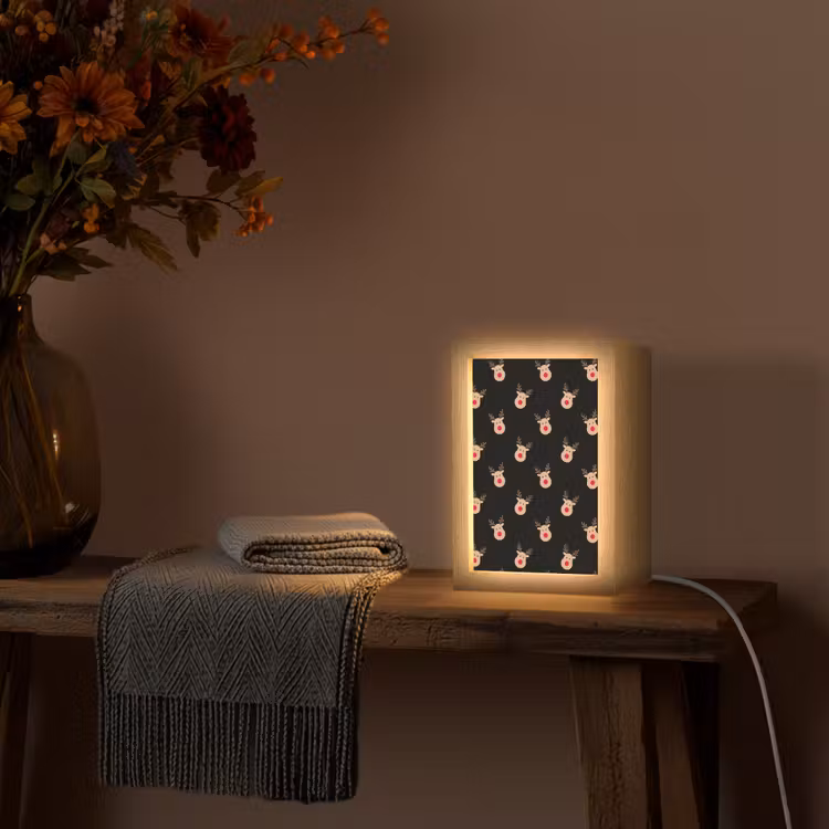 Gepersonaliseerde Lightbox - Rendieren - Kerst - Zwart — 3