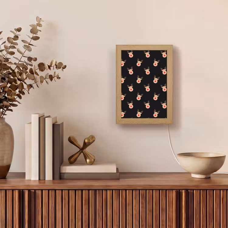Gepersonaliseerde Lightbox - Rendieren - Kerst - Zwart — 4