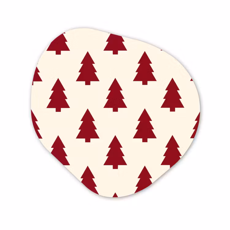 Organisch schilderij - Forex - Kerstboom - Crème - Rood — 1