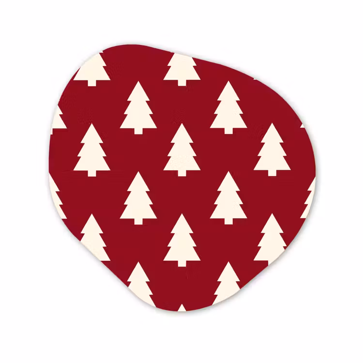 Organisch schilderij - Forex - Kerstboom - Rood - Wit — 1