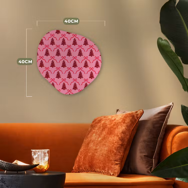 Organisch schilderij - Forex - Kerst - Rood - Roze - Strik — 4