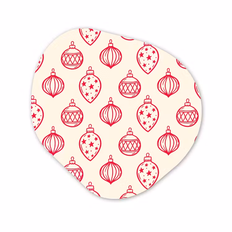 Organisch schilderij - Forex - Kerstbal - Crème - Rood — 1