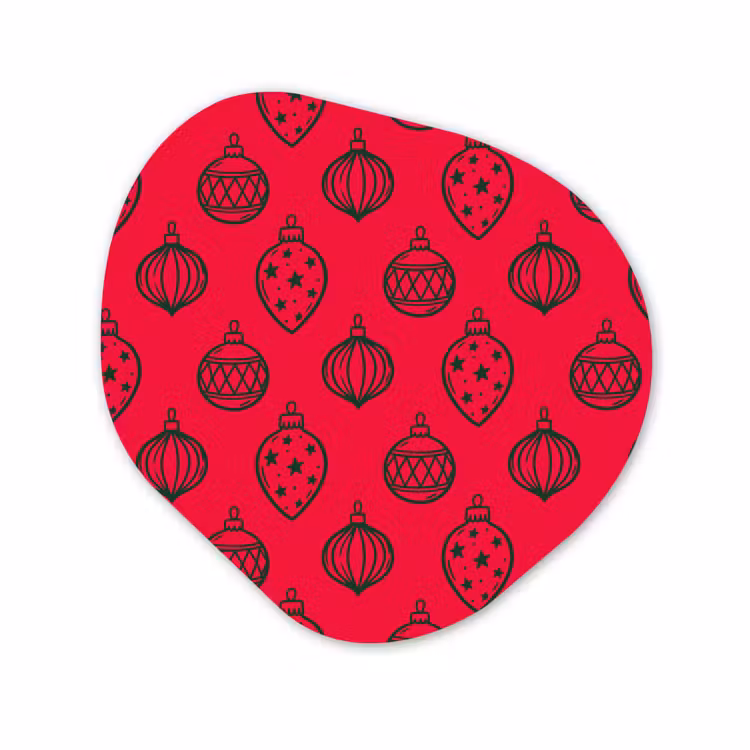 Organisch schilderij - Forex - Kerstbal - Groen - Rood — 1