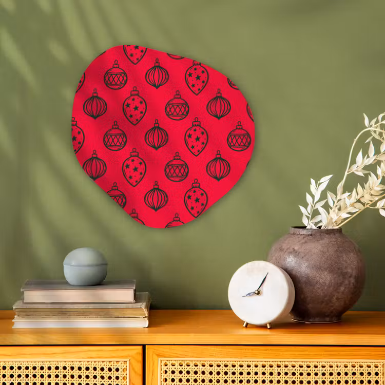 Organisch schilderij - Forex - Kerstbal - Groen - Rood — 2