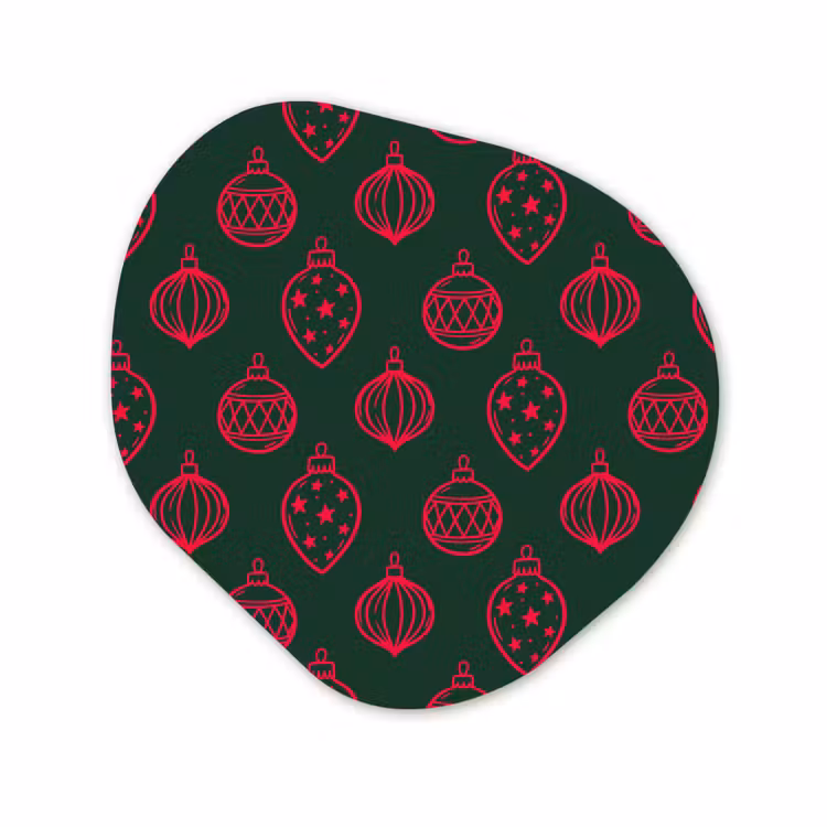 Organisch schilderij - Forex - Kerstbal - Rood - Groen — 1