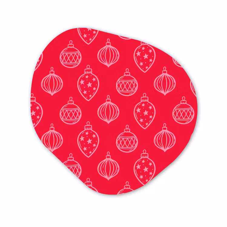 Organisch schilderij - Forex - Kerstbal - Rood - Roze — 1