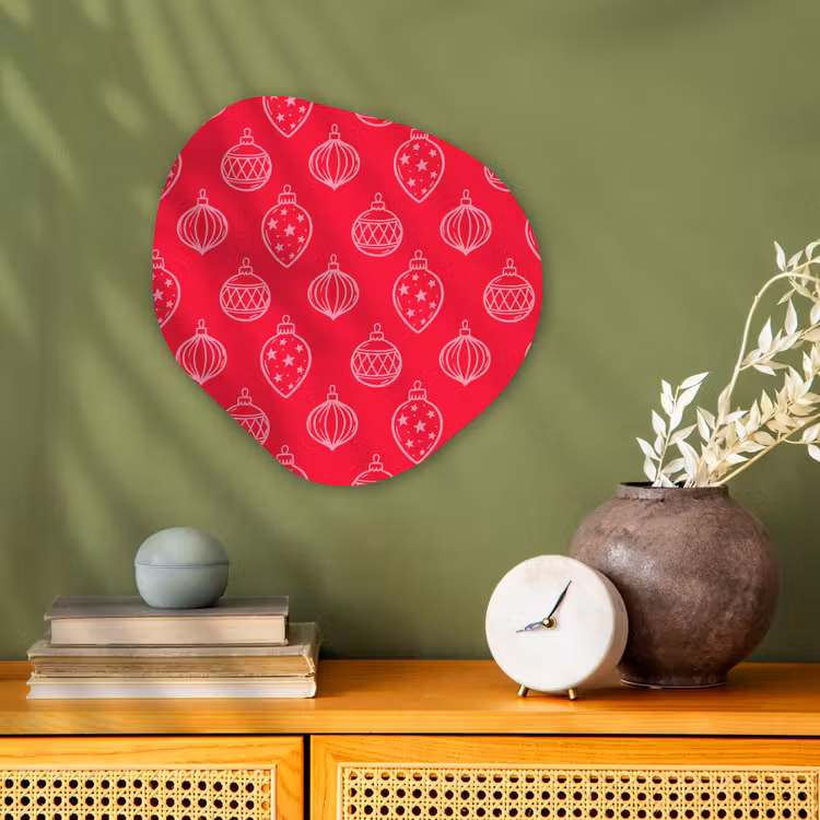 Organisch schilderij - Forex - Kerstbal - Rood - Roze — 2
