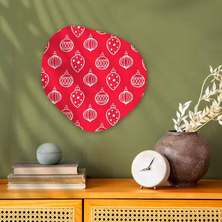 Organisch schilderij - Forex - Kerstbal - Rood - Wit — 2