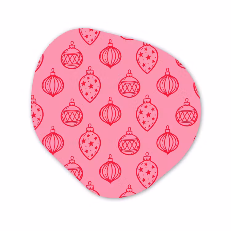 Organisch schilderij - Forex - Kerstbal - Roze - Rood — 1