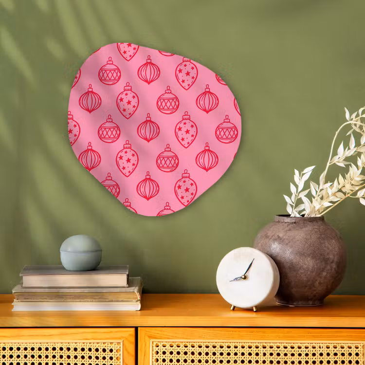 Organisch schilderij - Forex - Kerstbal - Roze - Rood — 2