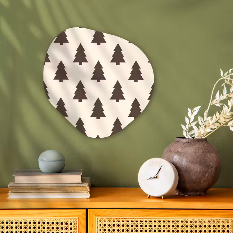 Organisch schilderij - Forex - Kerstboom - Crème - Grijs — 2