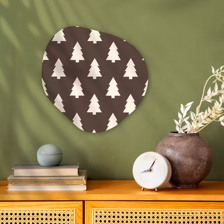 Organisch schilderij - Forex - Kerstboom - Grijs - Crème — 2