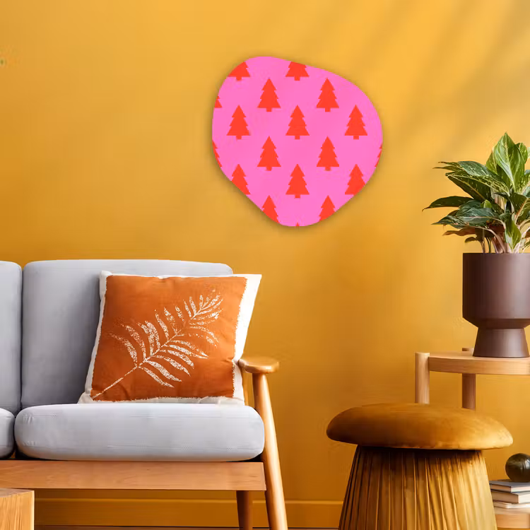 Organisch schilderij - Forex - Kerstboom - Rood - Neon — 3