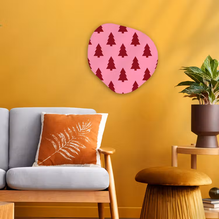 Organisch schilderij - Forex - Kerstboom - Rood - Roze — 3