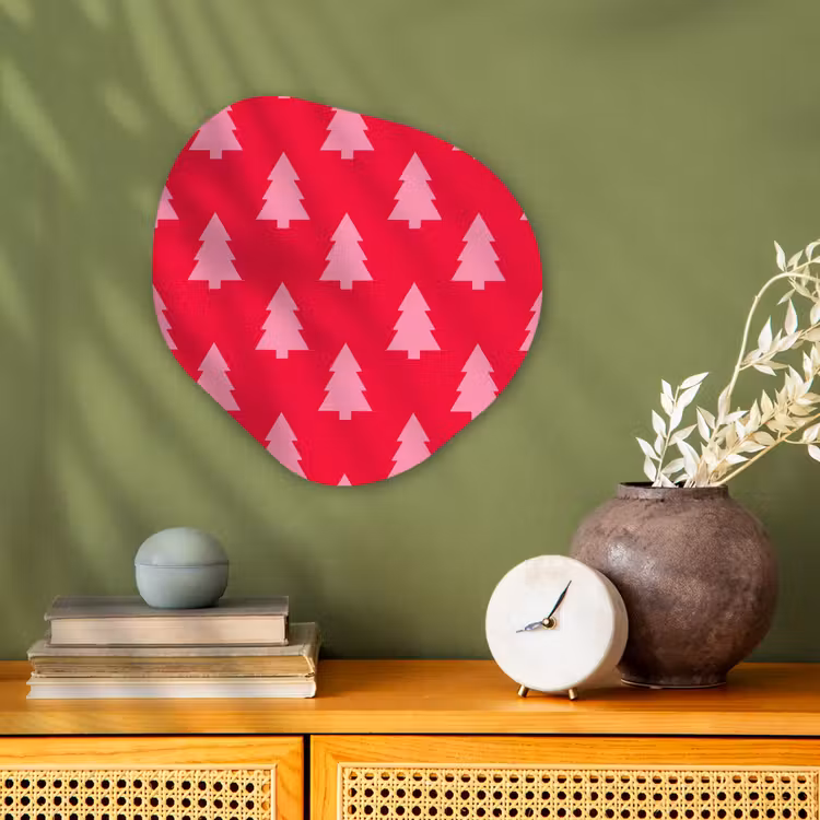 Organisch schilderij - Forex - Kerstboom - Roze - Rood — 2
