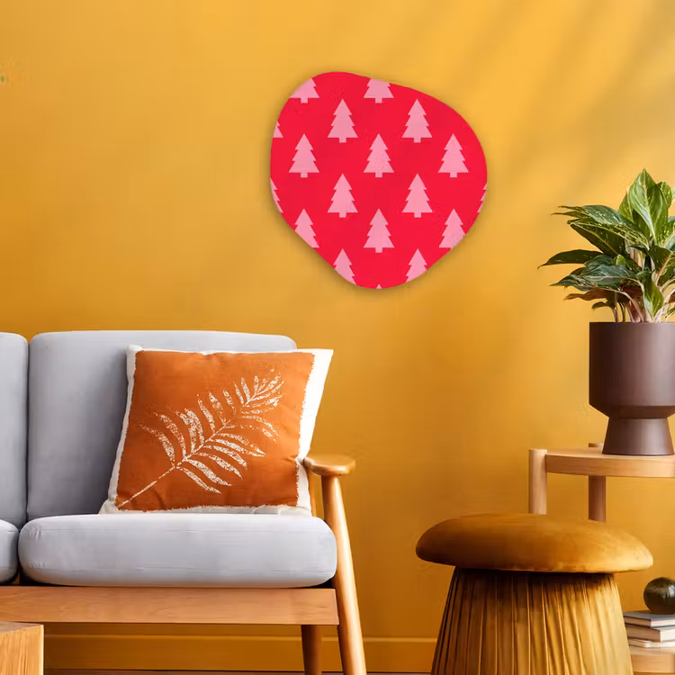 Organisch schilderij - Forex - Kerstboom - Roze - Rood — 3