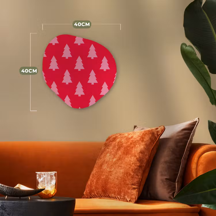 Organisch schilderij - Forex - Kerstboom - Roze - Rood — 4