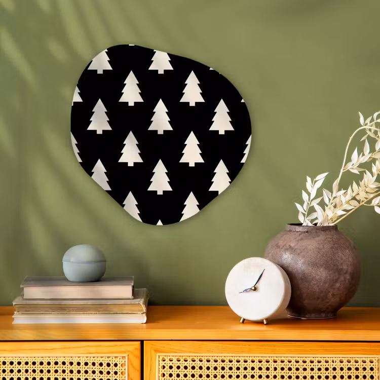 Organisch schilderij - Forex - Kerstboom - Zwart - Wit — 2