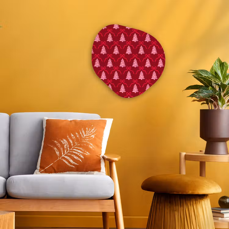Organisch schilderij - Forex - Strik - Rood - Roze - Kerst — 3