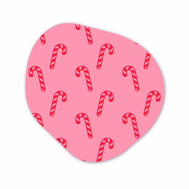 Organisch schilderij - Forex - Kerst - Rood - Roze - Zuurstok — 1