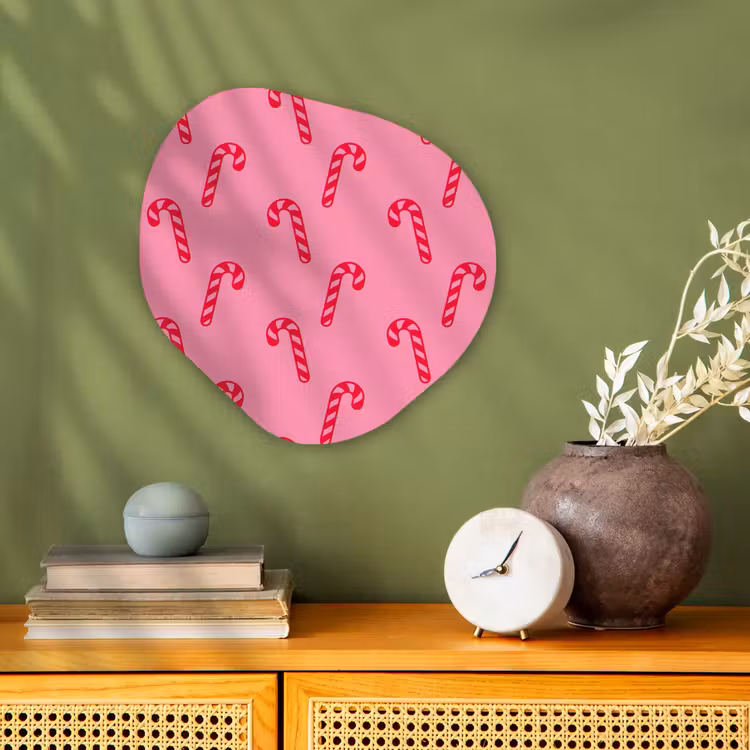 Organisch schilderij - Forex - Kerst - Rood - Roze - Zuurstok — 2
