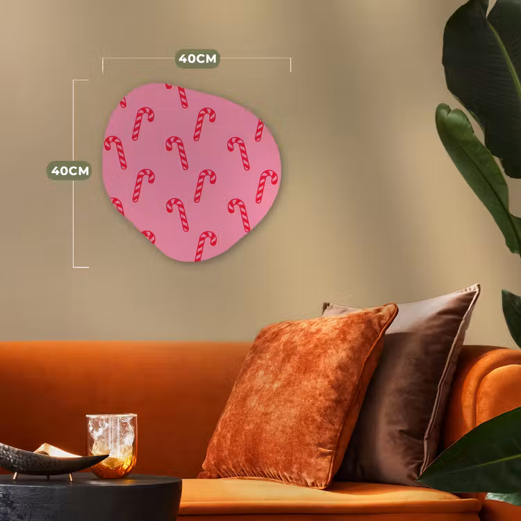 Organisch schilderij - Forex - Kerst - Rood - Roze - Zuurstok — 4