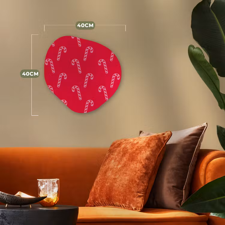 Organisch schilderij - Forex - Kerst - Roze - Rood - Zuurstok — 4