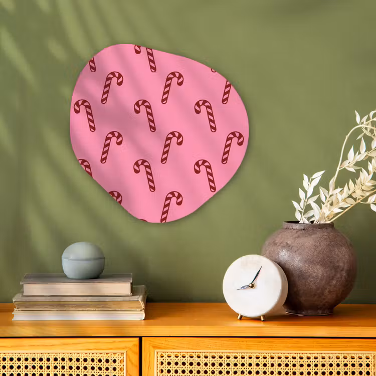 Organisch schilderij - Forex - Kerst - Roze - Zuurstok - Rood — 2