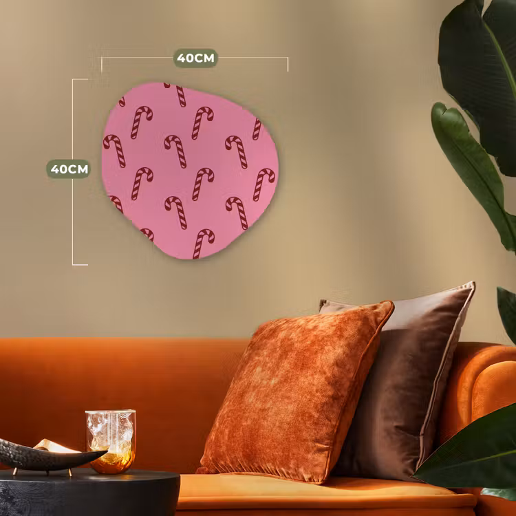 Organisch schilderij - Forex - Kerst - Roze - Zuurstok - Rood — 4
