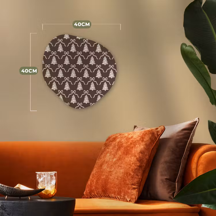 Organisch schilderij - Forex - Strik - Taupe - Wit - Kerst — 4