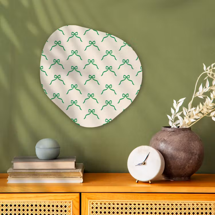 Organisch schilderij - Forex - Strik - Crème - Groen - Kerst — 2
