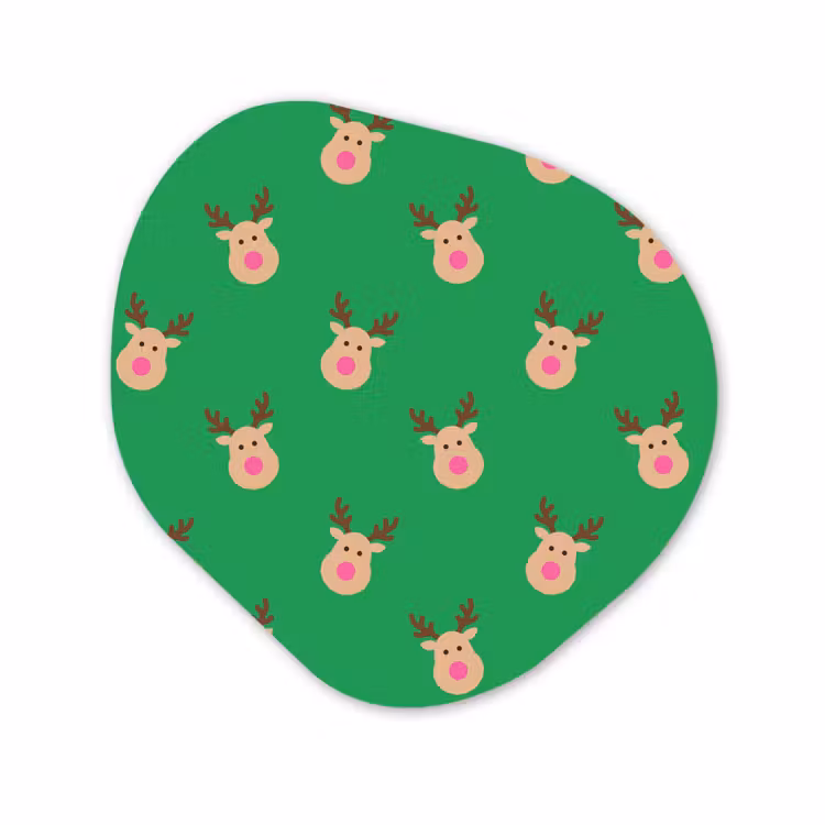 Organisch schilderij - Forex - Rendieren - Kerst - Neon - Groen — 1