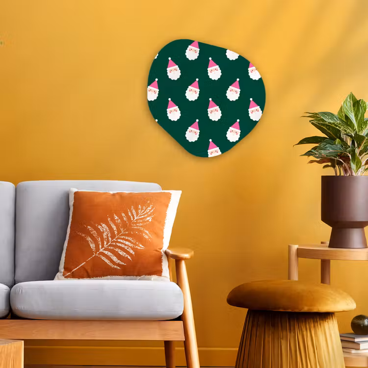 Organisch schilderij - Forex - Kerstman - Kerst - Groen - Roze — 3