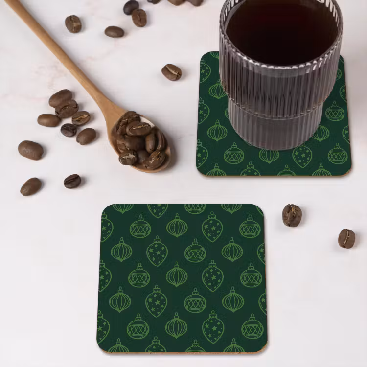 Onderzetter - Kerstbal - Groen - Kerst — 4