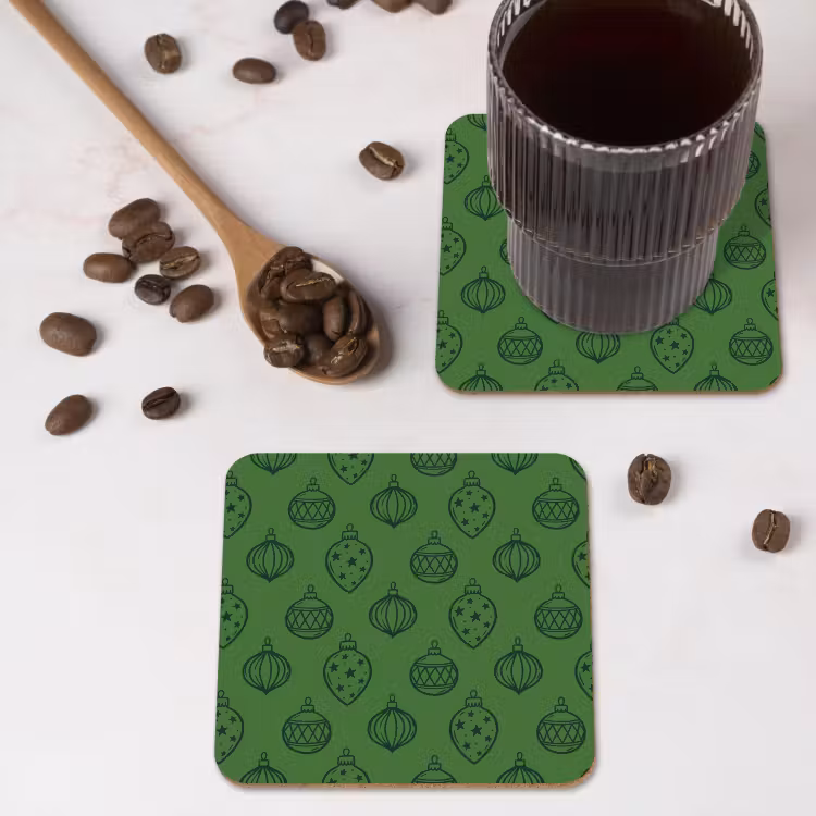 Onderzetter - Kerstbal - Kerst - Groen — 4