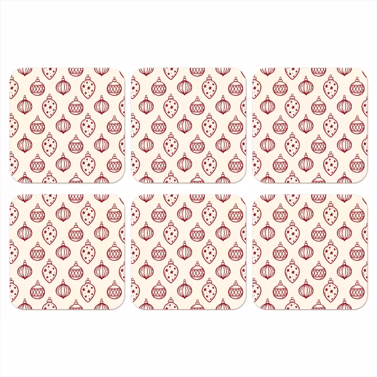 Onderzetter - Kerstbal - Rood - Kerst — 1