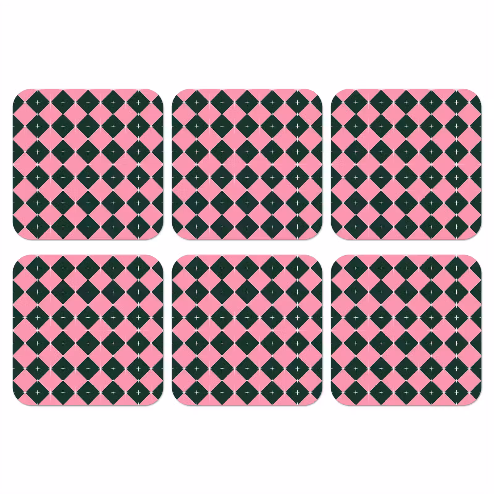 Onderzetter - Kerst - Roze - Groen - Ster — 1