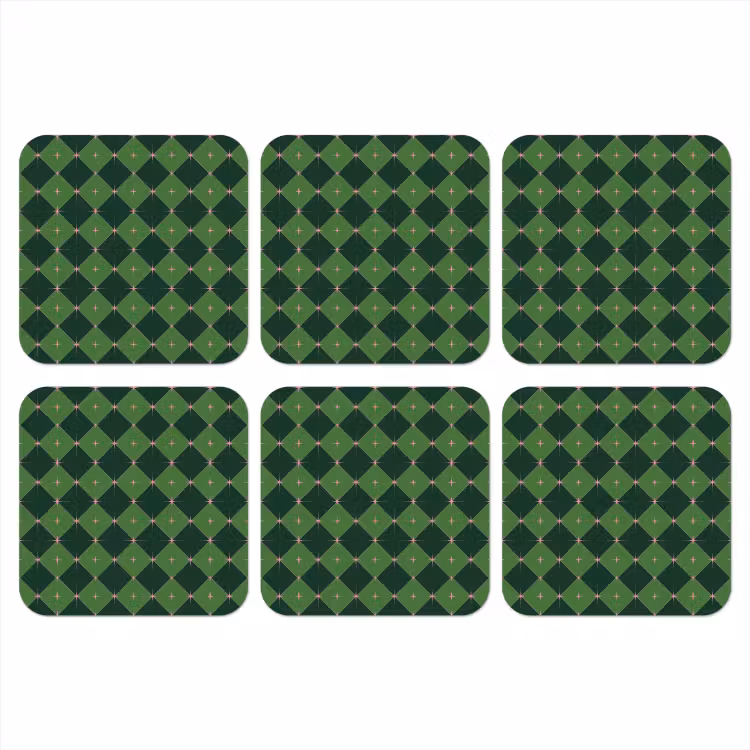 Onderzetter - Ster - Groen - Roze - Kerst — 1